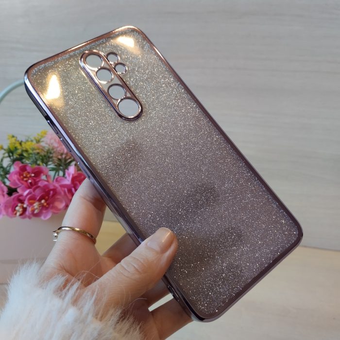 Чохол на xiaomi redmi Note 8 pro силіконова жіноча накладка блискучий градієнт фіолетовий - Зображення 6