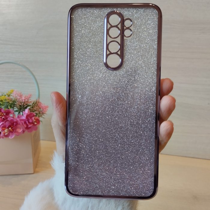 Чохол на xiaomi redmi Note 8 pro силіконова жіноча накладка блискучий градієнт фіолетовий - Зображення 2