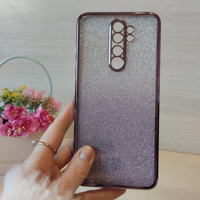 Чохол на xiaomi redmi Note 8 pro силіконова жіноча накладка блискучий градієнт фіолетовий - Зображення 3