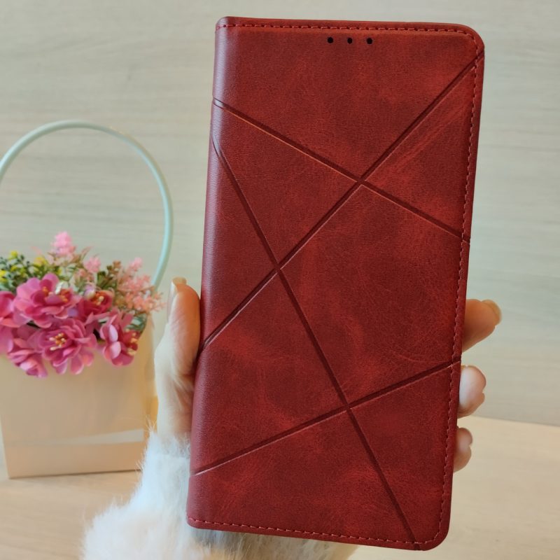 Чохол для Xiaomi redmi Note 14s книжка підставка з магнітом і кишенями для карток (червоний)