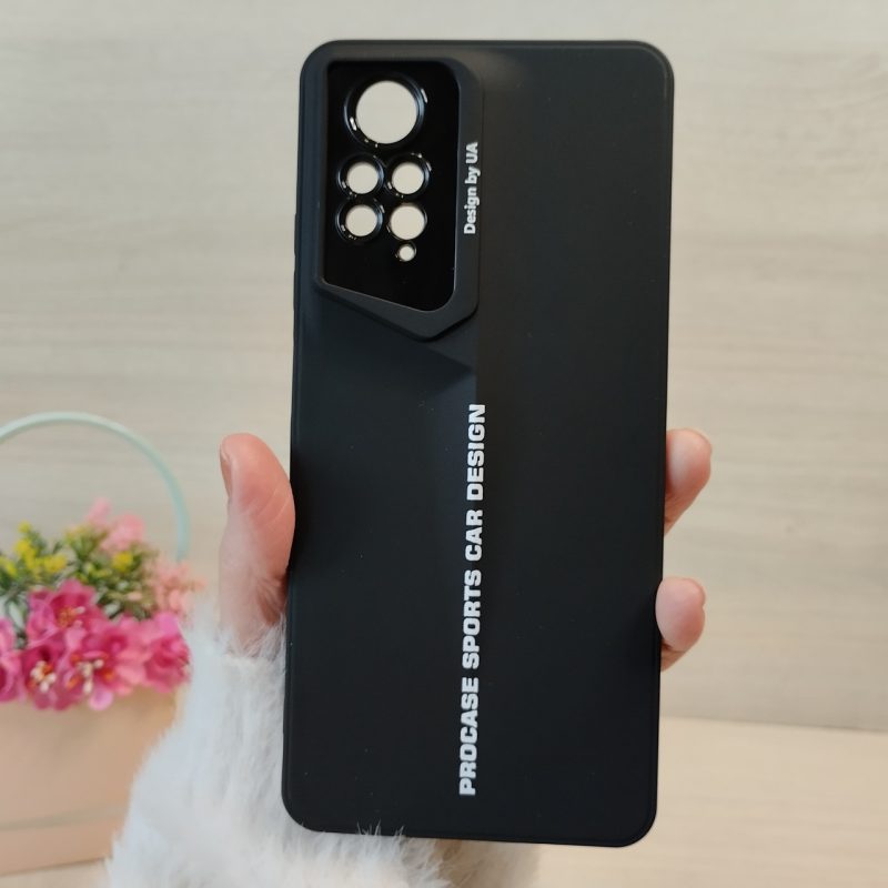 Чехол для xiaomi redmi Note 12 pro 4g силиконовый однотонный Sports Car Design (черный)