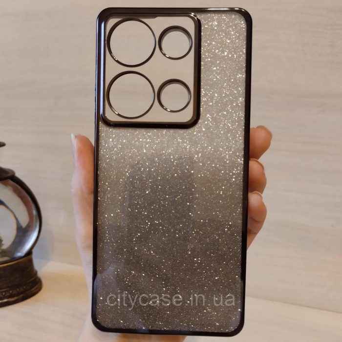Чохол на xiaomi redmi Note 13 4g силіконова жіноча накладка блискучий градієнт сірий - Зображення 2