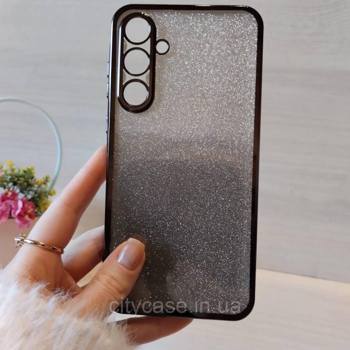 Чохол на samsung a26 силіконова жіноча накладка блискучий градієнт сірий - Зображення 2
