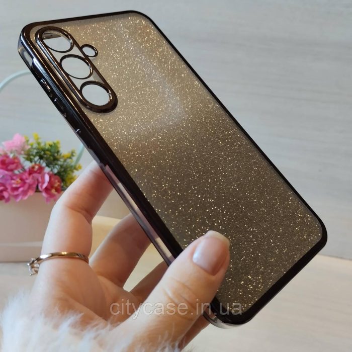 Чохол на samsung a26 силіконова жіноча накладка блискучий градієнт сірий - Зображення 4