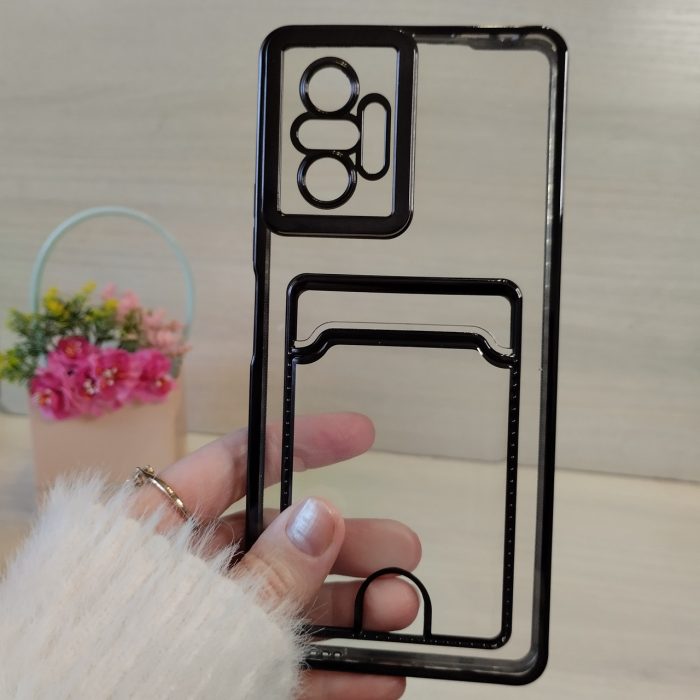 Чохол на xiaomi redmi Note 10 pro силіконовий із сірою рамкою та кишенею під картки - Зображення 8