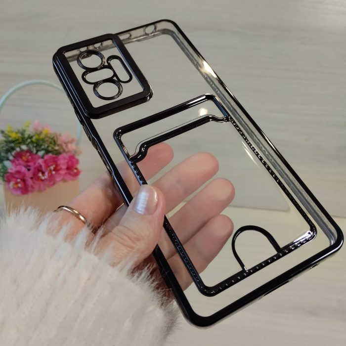 Чохол на xiaomi redmi Note 10 pro силіконовий із сірою рамкою та кишенею під картки - Зображення 5