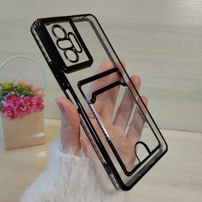 Чохол на xiaomi redmi Note 10 pro силіконовий із сірою рамкою та кишенею під картки - Зображення 3