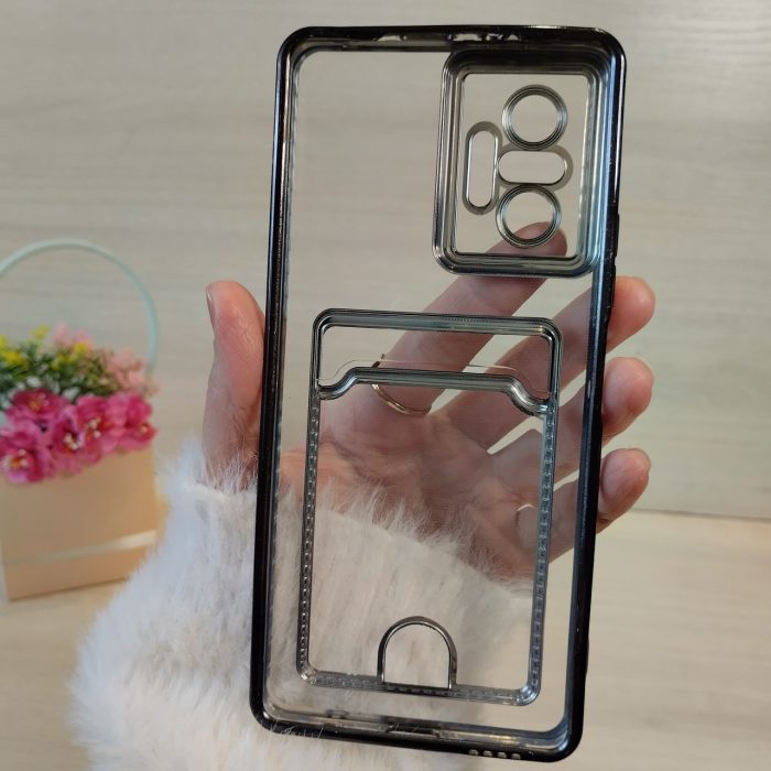 Чохол на xiaomi redmi Note 10 pro силіконовий із сірою рамкою та кишенею під картки - Зображення 7