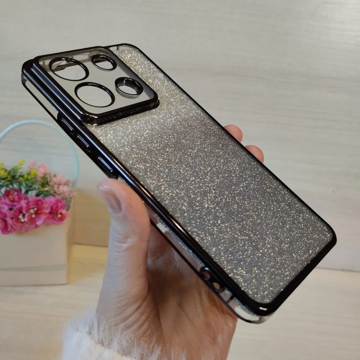 Чохол на xxiaomi redmi Note 13 pro 5g / poco x6 5g  силіконова жіноча накладка блискучий градієнт сірий - Зображення 4