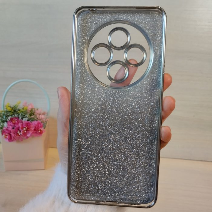 Чохол для xiaomi redmi 14c силіконова жіноча накладка блискучий градієнт срібний - Зображення 7