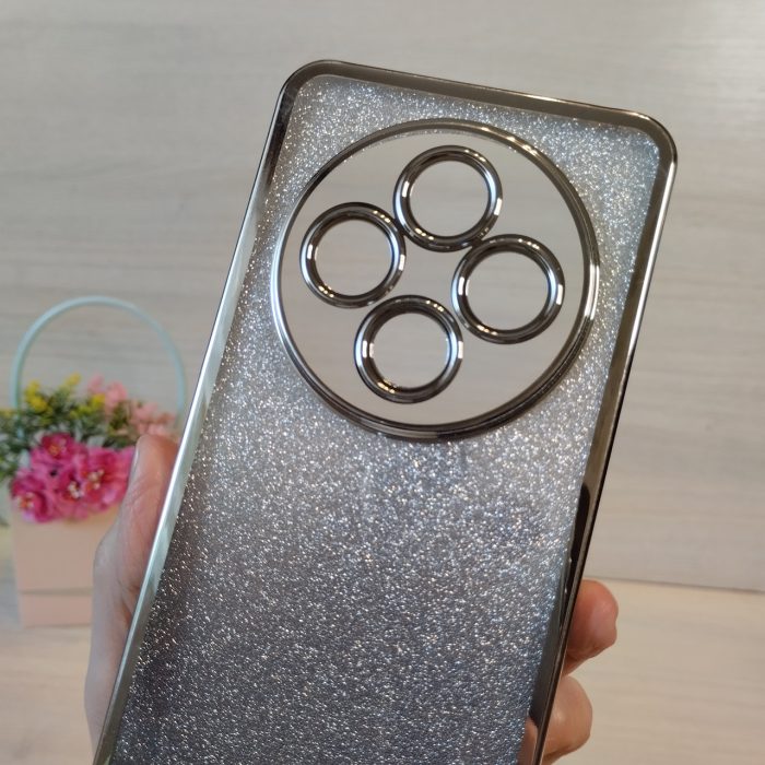Чохол для xiaomi redmi 14c силіконова жіноча накладка блискучий градієнт срібний - Зображення 6