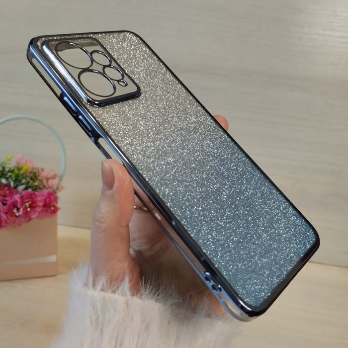 Чохол на xiaomi redmi Note 12 4g силіконова жіноча накладка блискучий градієнт синій - Зображення 3