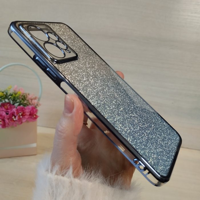 Чохол на xiaomi redmi Note 12 4g силіконова жіноча накладка блискучий градієнт синій - Зображення 4