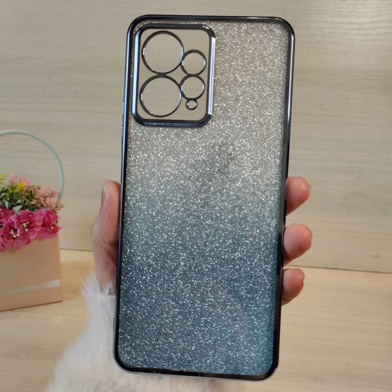 Чохол на xiaomi redmi Note 12 4g силіконова жіноча накладка блискучий градієнт синій