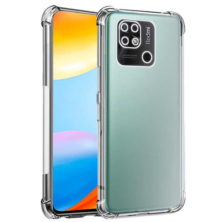 Чехол для xiaomi redmi 9c / 10a силиконовый прозрачный с усилеными углами Silicone Cover Full Camera