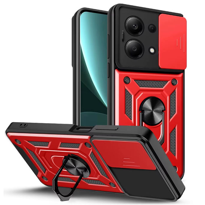 Чохол для xiaomi redmi Note 13 4g протиударний бампер зі шторкою для камери на сяоми редми нот 13 (червоний)