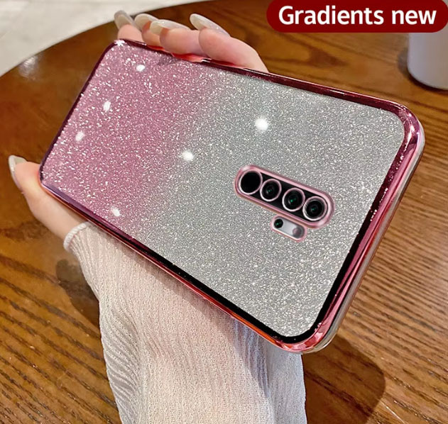 Чехол на xiaomi redmi Note 8 pro силиконовая женская накладка блестящая градиент розовый
