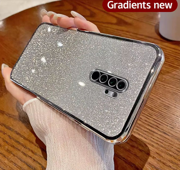 Чохол на xiaomi redmi Note 8 pro силіконова жіноча накладка блискучий градієнт сріблястий