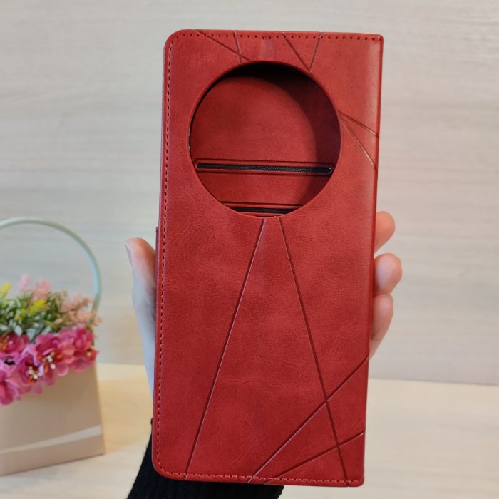 Чохол для xiaomi redmi A3 книжка підставка з хлястиком і візитницею Business Leather червоний - Зображення 2