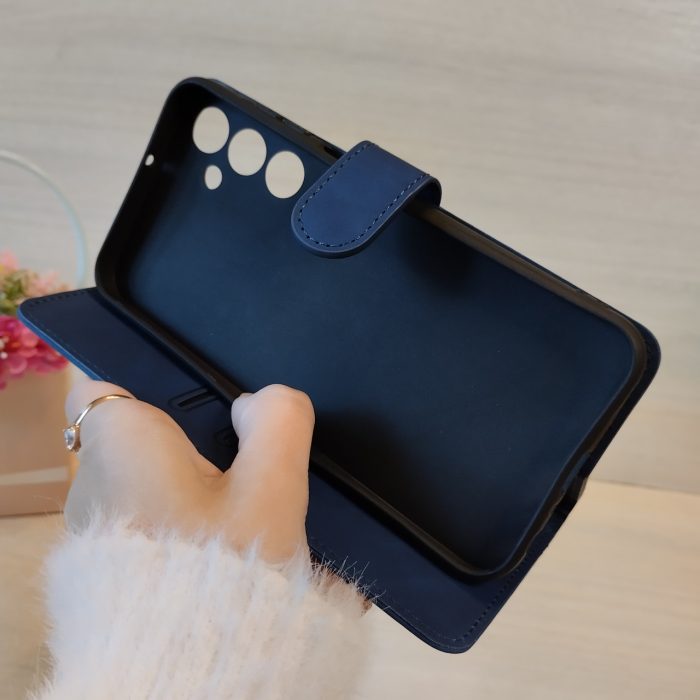 Чохол для Samsung A24 книжка підставка з хлястиком і кишенями для карток Stylish Slot (синій) - Зображення 4