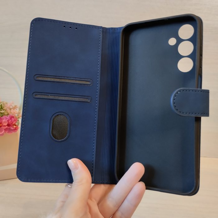 Чохол для Samsung A24 книжка підставка з хлястиком і кишенями для карток Stylish Slot (синій) - Зображення 3