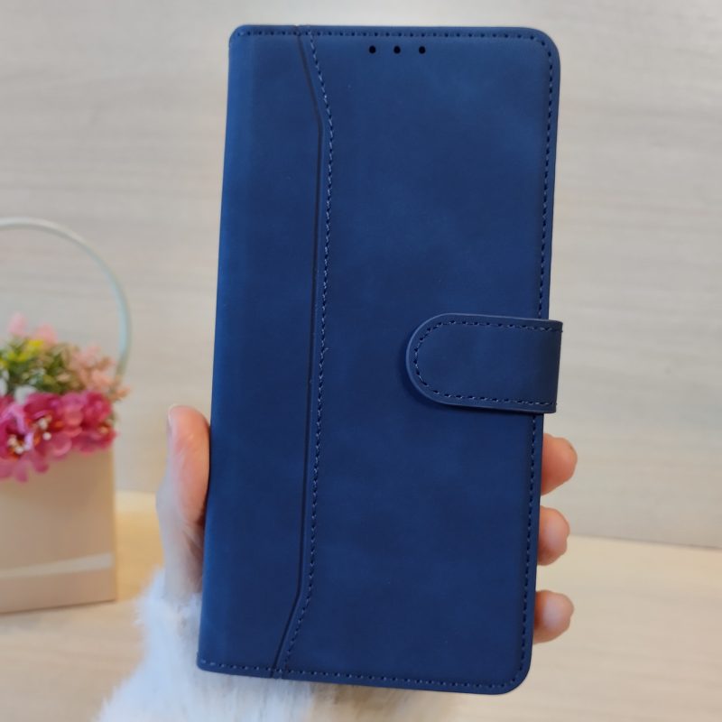 Чохол для xiaomi redmi Note 12 4g книжка підставка з хлястиком і візитницею Luxury Leather (синій)
