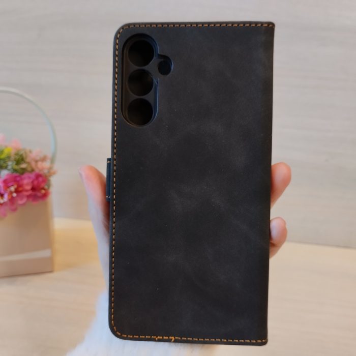 Чохол для Samsung A35 5g книжка підставка з хлястиком і кишенями для карток (синій) - Зображення 7