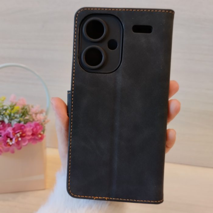 Чохол на xiaomi redmi Note 13 pro plus 5g книжка підставка з хлястиком і візитницею Luxury Leather (чорний) - Зображення 2