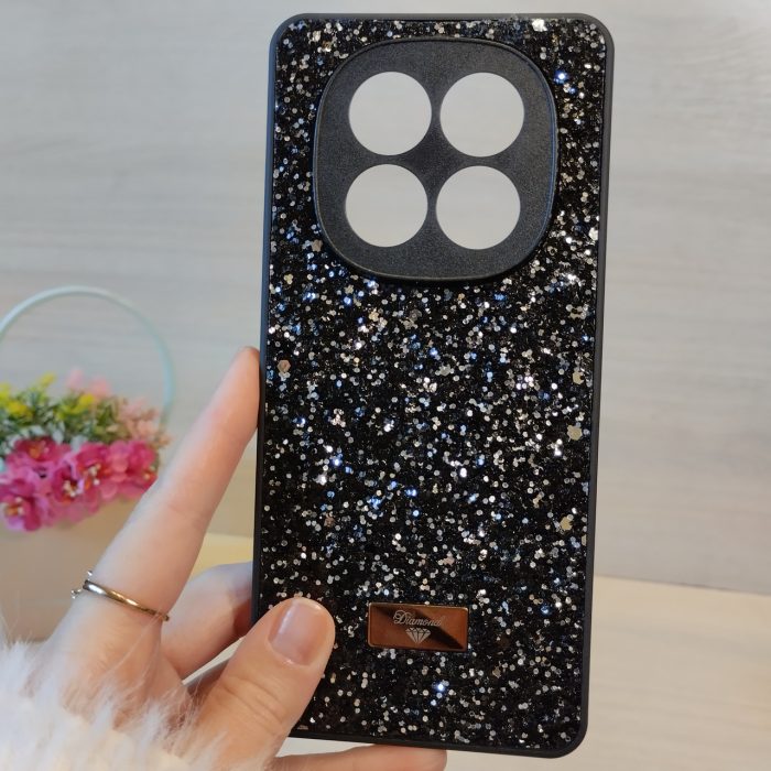 Чехол на xiaomi redmi Note 14 pro 4g силиконовая женская накладка с блестками (черный) - Зображення 2