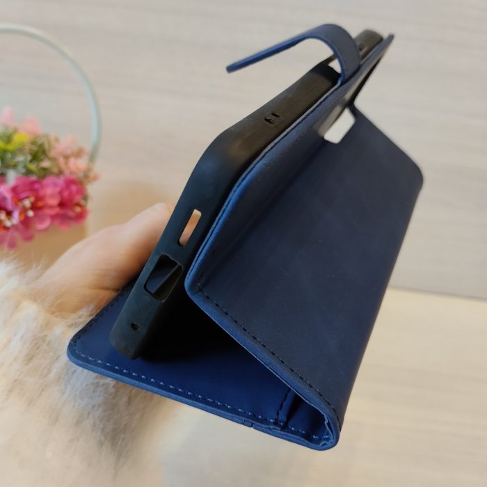 Чохол для xiaomi redmi Note 12 4g книжка підставка з хлястиком і візитницею Luxury Leather (синій) - Зображення 4