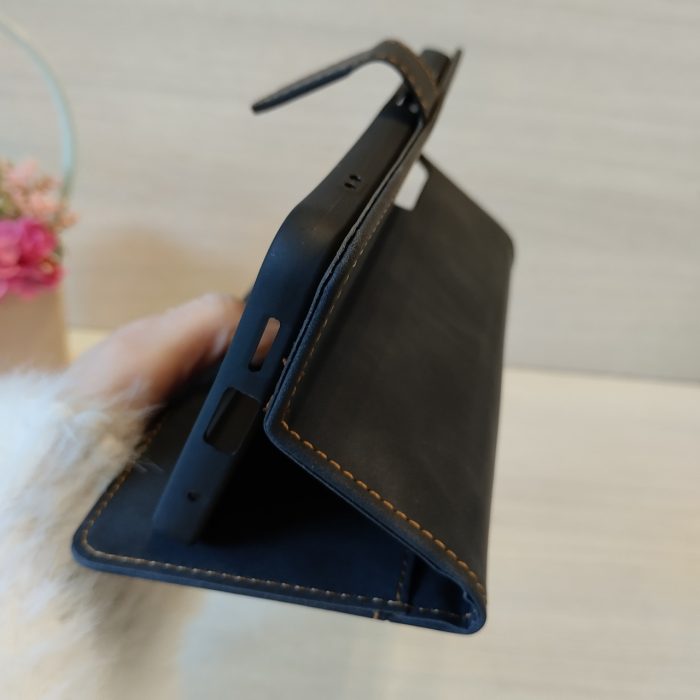 Чохол для xiaomi redmi Note 12 4g книжка підставка з хлястиком і візитницею Luxury Leather (синій) - Зображення 9