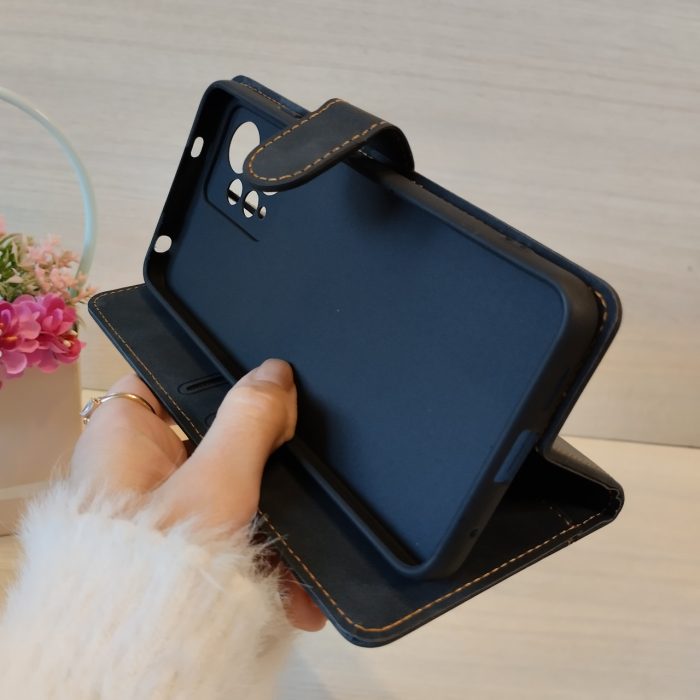 Чохол для xiaomi redmi Note 12 4g книжка підставка з хлястиком і візитницею Luxury Leather (синій) - Зображення 10