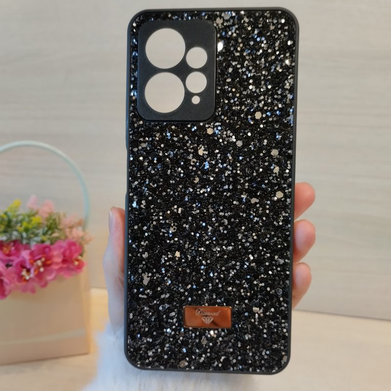 Чохол на xiaomi redmi Note 12 4g силіконова жіноча накладка блискуча Diamond shine чорний