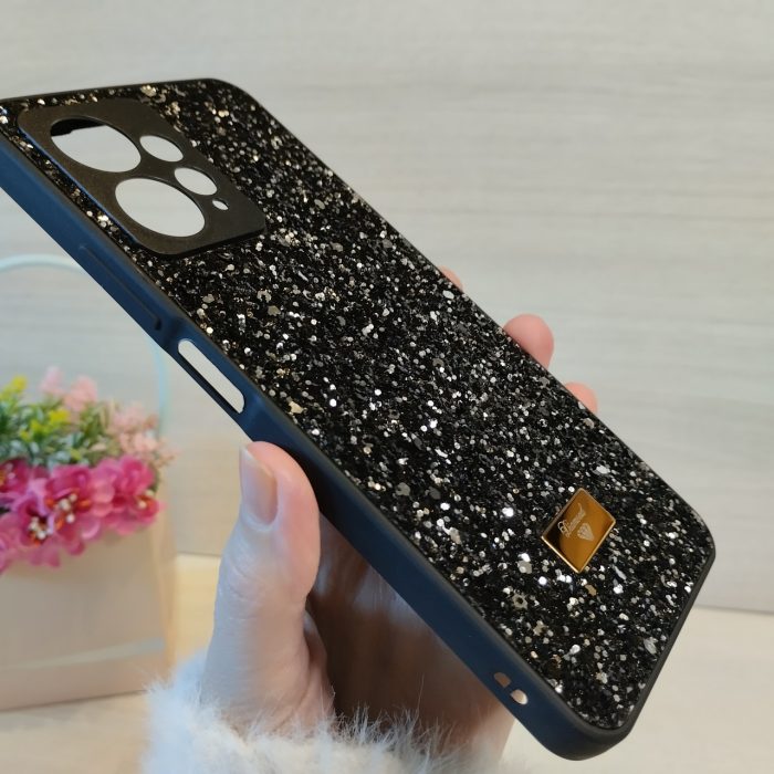 Чохол на xiaomi redmi Note 12 4g силіконова жіноча накладка блискуча Diamond shine чорний - Зображення 4
