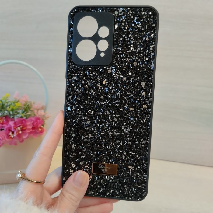 Чохол на xiaomi redmi Note 12 4g силіконова жіноча накладка блискуча Diamond shine чорний - Зображення 5
