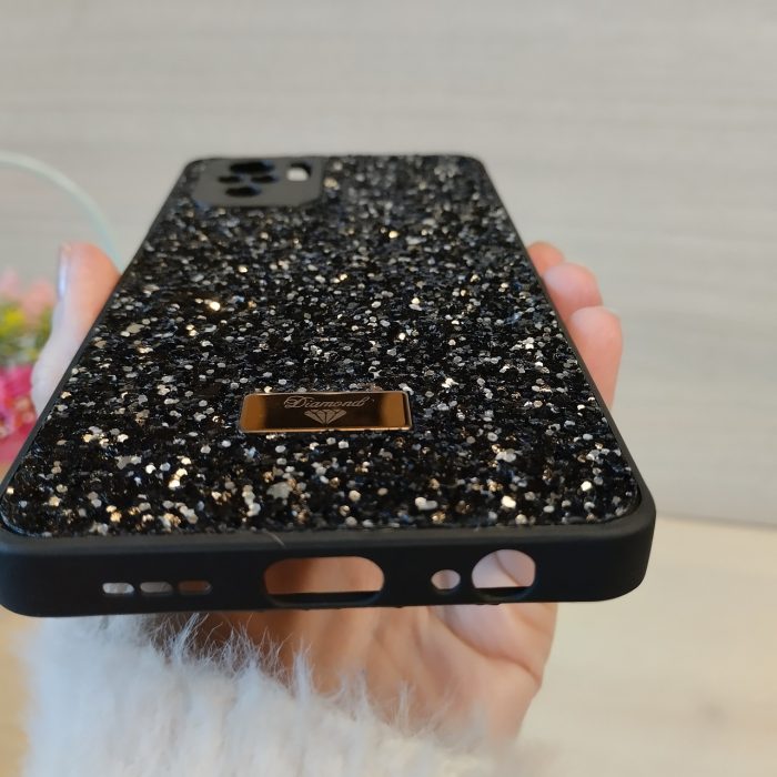 Чехол на Xiaomi redmi Note 10 4g / Note 10s силиконовая женская накладка блестящая Diamond shine (черный) - Зображення 7