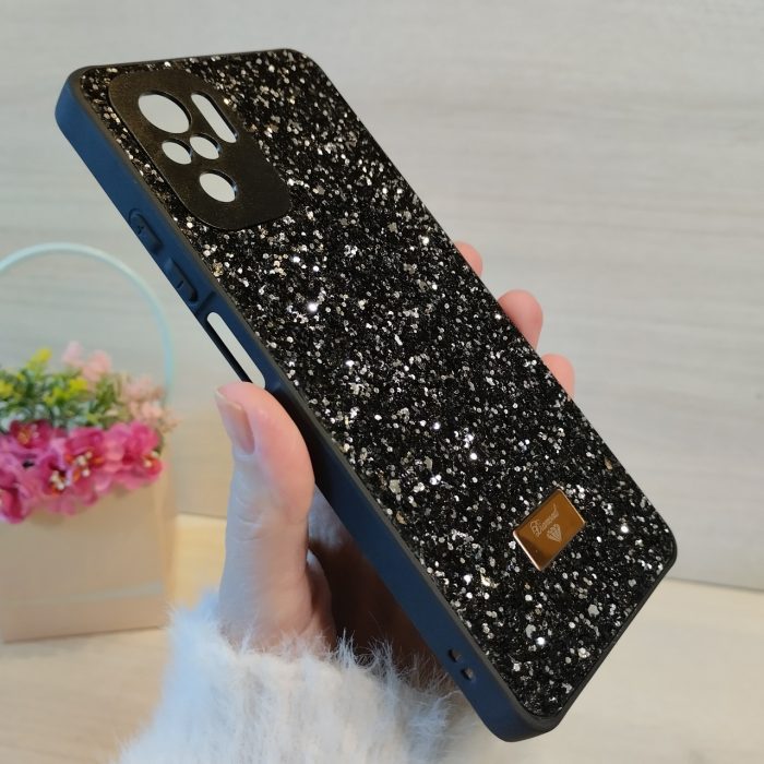 Чехол на Xiaomi redmi Note 10 4g / Note 10s силиконовая женская накладка блестящая Diamond shine (черный) - Зображення 3