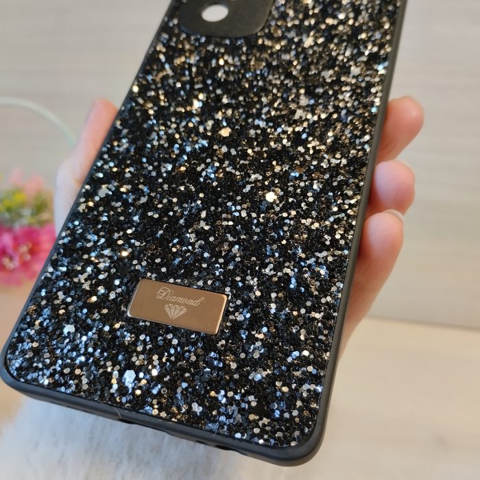Чохол на Poco m5s силіконова жіноча накладка блискуча Diamond shine (чорний) - Зображення 8