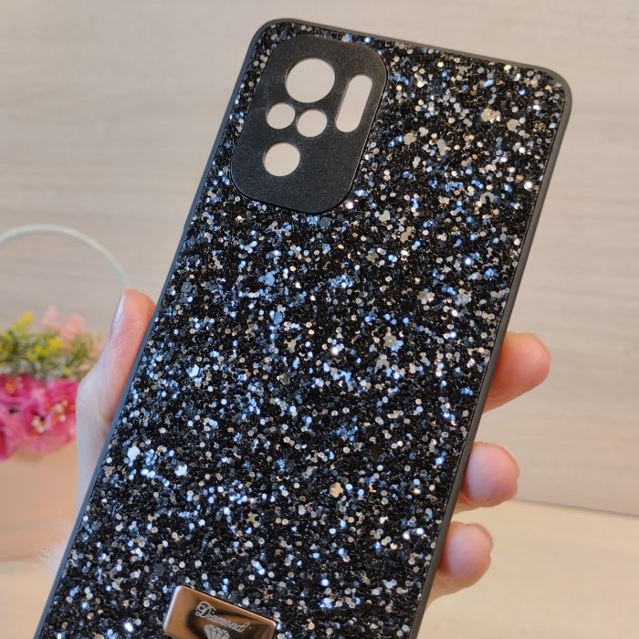 Чехол на Xiaomi redmi Note 10 4g / Note 10s силиконовая женская накладка блестящая Diamond shine (черный) - Зображення 9