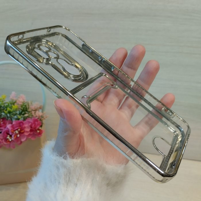 Чохол на xiaomi redmi Note 8 pro силіконовий із сріблястою рамкою та кишенею під картки - Зображення 4
