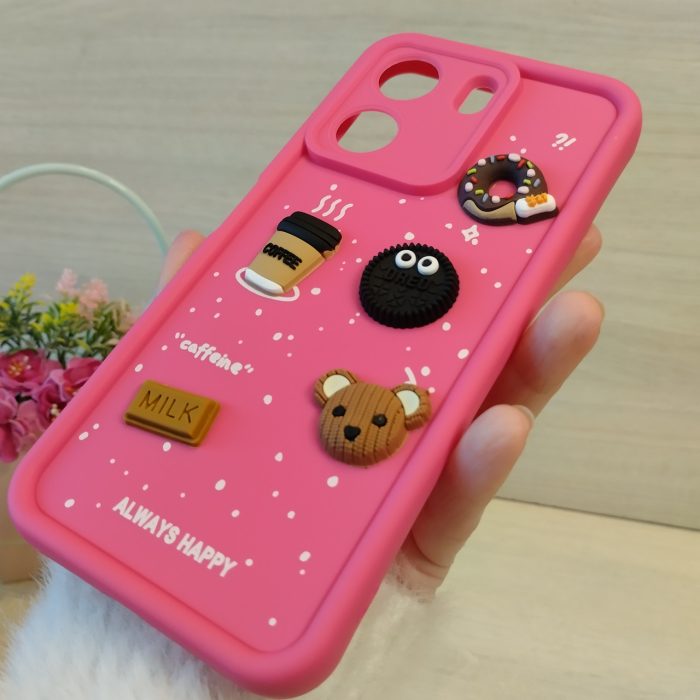 Чохол для xiaomi redmi 13c 4g силіконовий з 3-D наклейками TPU Toys Case (рожевий) - Зображення 8