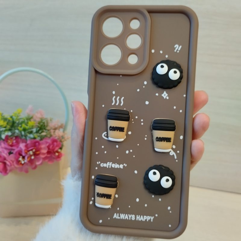 Чохол для xiaomi redmi 12 силіконовий з 3-D наклейками TPU Toys Case (коричневий)