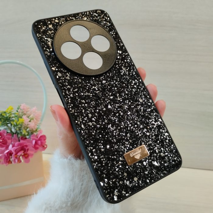Чехол для Poco c75 силиконовая женская накладка блестящая Diamond shine черный - Зображення 3