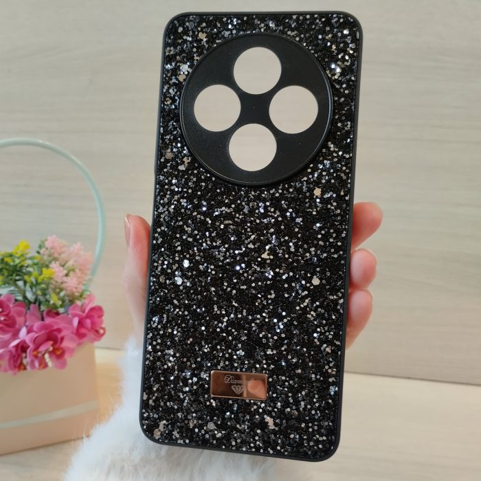 Чехол для Poco c75 силиконовая женская накладка блестящая Diamond shine черный - Зображення 2
