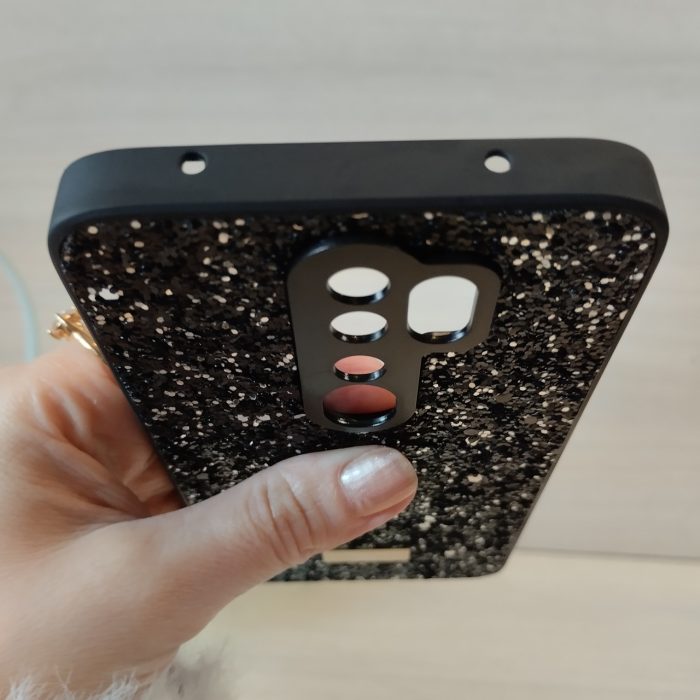 Чохол на xiaomi redmi Note 8 pro силіконова жіноча накладка блискуча Diamond shine чорний - Зображення 5
