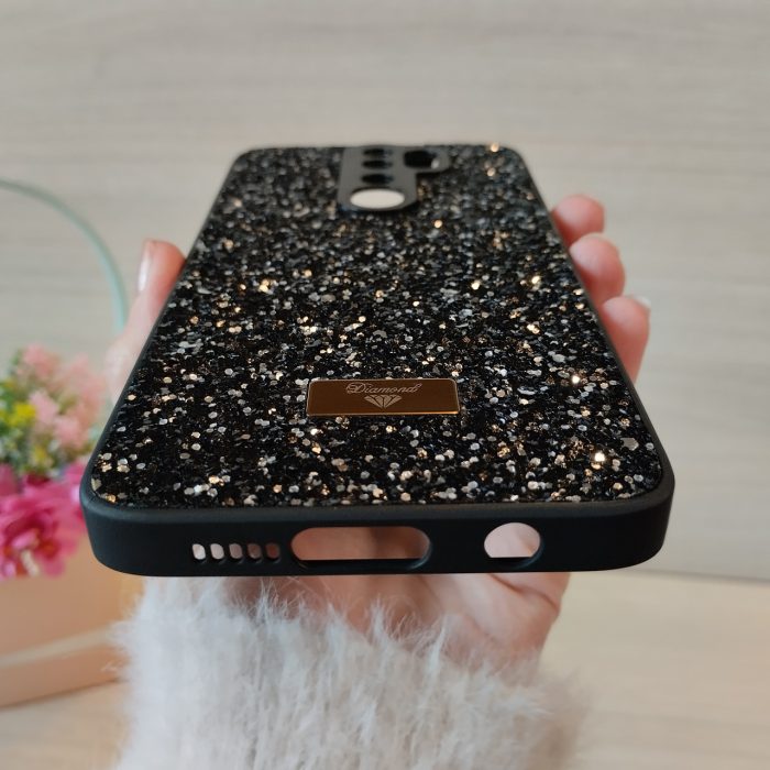 Чохол на xiaomi redmi Note 8 pro силіконова жіноча накладка блискуча Diamond shine чорний - Зображення 6