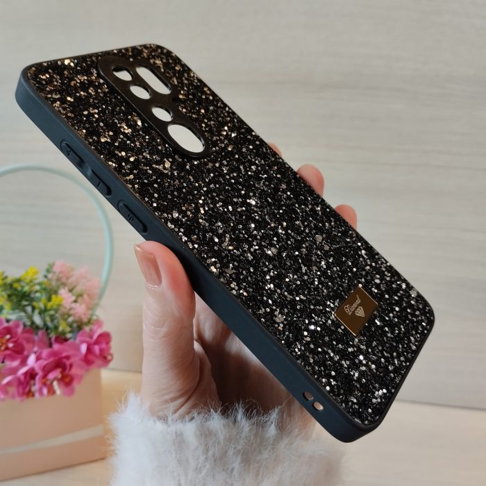 Чохол на xiaomi redmi Note 8 pro силіконова жіноча накладка блискуча Diamond shine чорний - Зображення 4