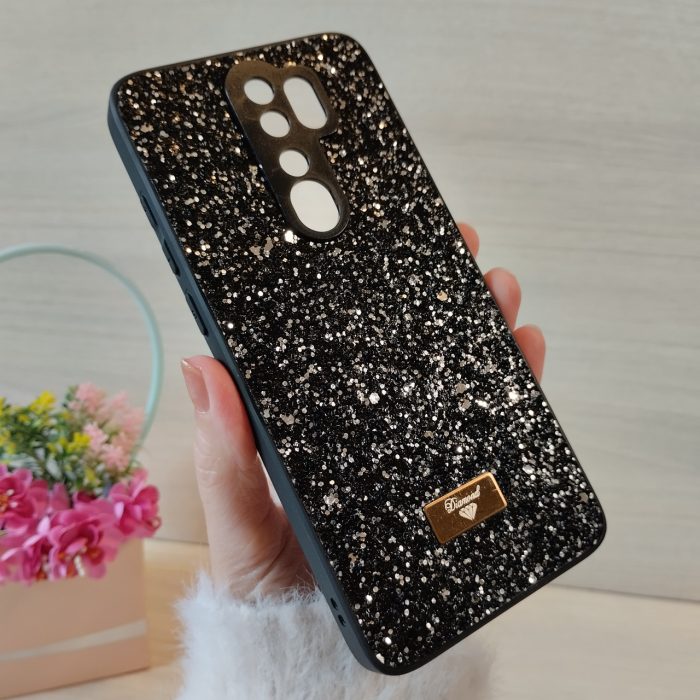 Чохол на xiaomi redmi Note 8 pro силіконова жіноча накладка блискуча Diamond shine чорний - Зображення 3