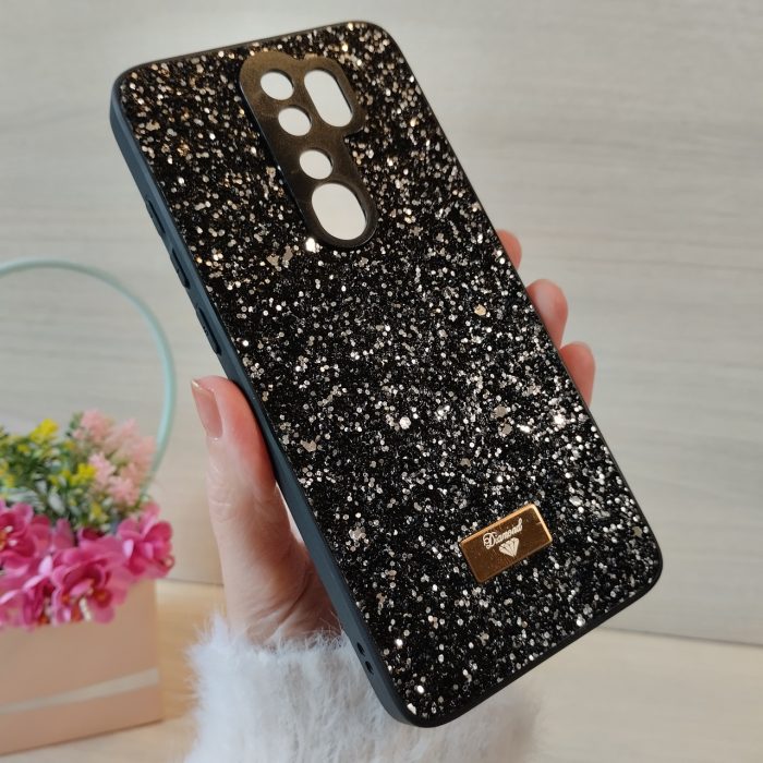 Чохол на xiaomi redmi Note 8 pro силіконова жіноча накладка блискуча Diamond shine чорний - Зображення 2