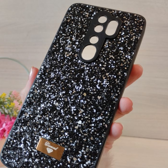 Чохол на xiaomi redmi Note 8 pro силіконова жіноча накладка блискуча Diamond shine чорний - Зображення 8